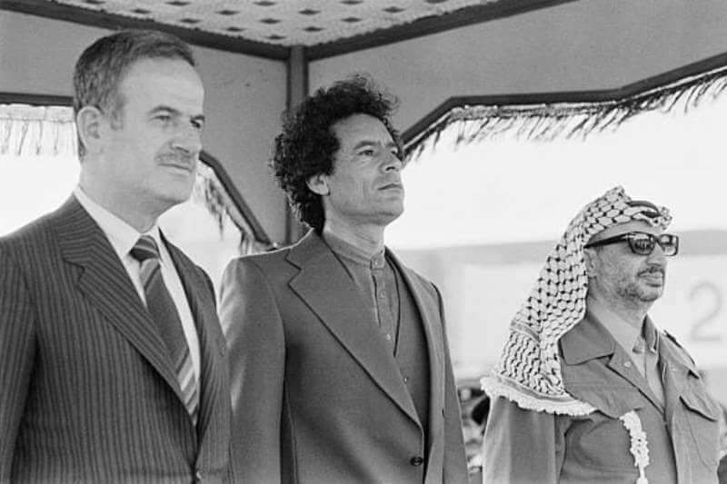 ১৯৮০ সালে ত্রিপোলিতে গাদ্দাফি, আরাফাত এবং হাফেজ আল-আসাদ